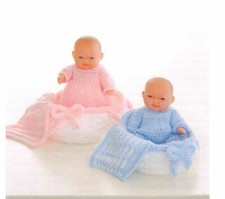 Knitting pattern copy 1100.   Dolls clothes for 5 inch dolls & little baskets