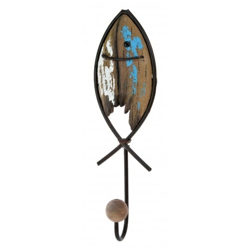 Metal fish wall hook - metal,