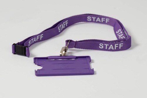 Purple staff printed - printed, lanyard