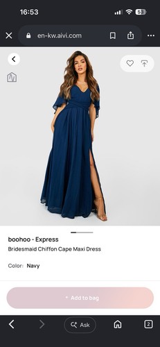Boohoo navy chiffon maxi dress - navy,