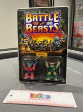 Vintage BATTLE BEASTS Dragoon Racoon 39 & Powerhouse Mouse 38 Series 2 MOC 1987