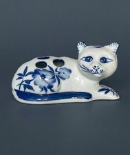 Blue and White Porcelain Cat