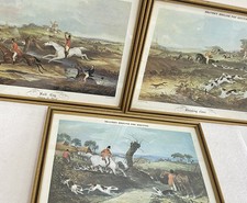 W.J. Shayer’s English Fox Hunting Picture Prints Framed 8”x 10” Set of 3