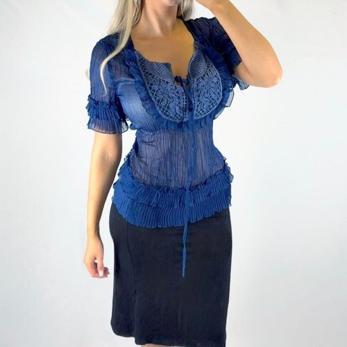 Vintage navy blue crinckled