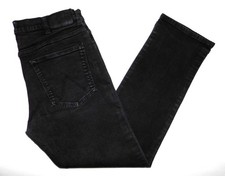WRANGLER - Men's Arizona Straight Fit Jeans 34"W X 29"L Black Stretch Denim S)