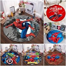 Marvel The Avengers Spiderman Round Rug Bedroom Carpet Doormat Non-slip Mat UK