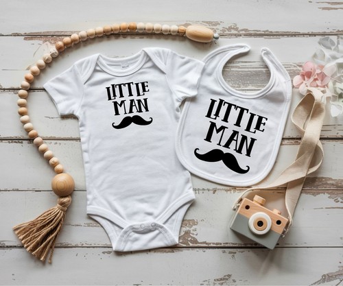 Little man baby bib - little,