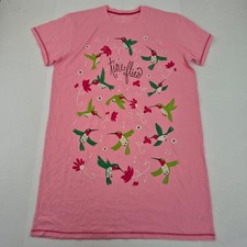 HATLEY Nightshirt One Size Pink Women's 100% Cotton Hummingbird Print