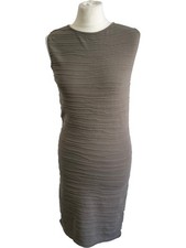 Sarah Pacini Khaki Textured Sleeveless Bodycon Dress Knee Length One Size