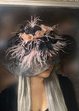 Wide Brim Black Sinamay Base