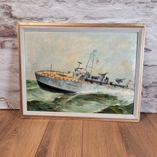 Sydney/Cid Caudwell  Ship Painting Motor Torpedo Boat PT109 - Original oil