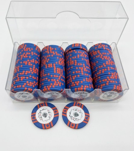 100 blue red - x, chips