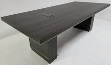 Heavy Duty Grey Oak Executive Boardroom Table Aluminum Edging 2400mm 240cm 2.4m