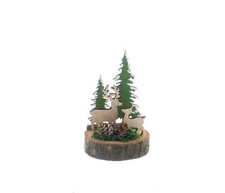 WOODEN TREES AND REINDEER ON