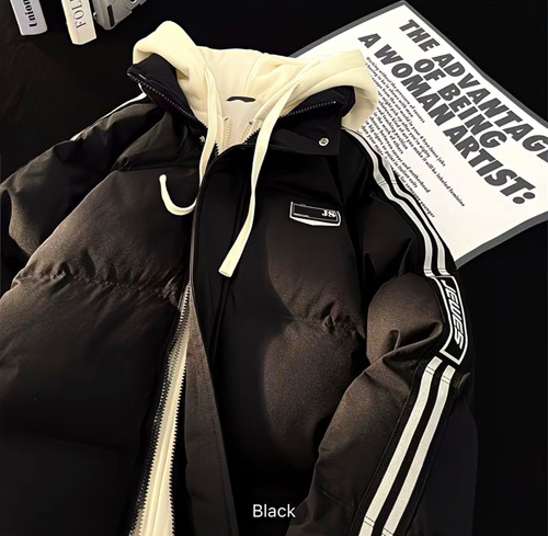 Men hooded puffer jacket - hooded,