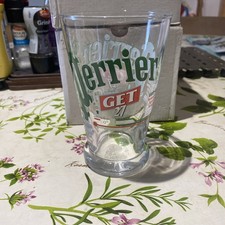 39cl  PERRIER GET 27 Glass French / France Tall heavy base Peppermint 