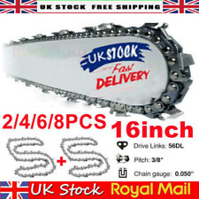 8 Pack 16 Inch Chainsaw Saw Chain Blade Pitch 3/8LP 0.050 Gauge 56DL Drive Links