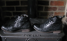 ASK THE MISSUS Black Leather Ankle Boots Shoes Chukka Desert Chelsea Comfy 10 44