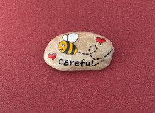 Hand painted pebble art Bee