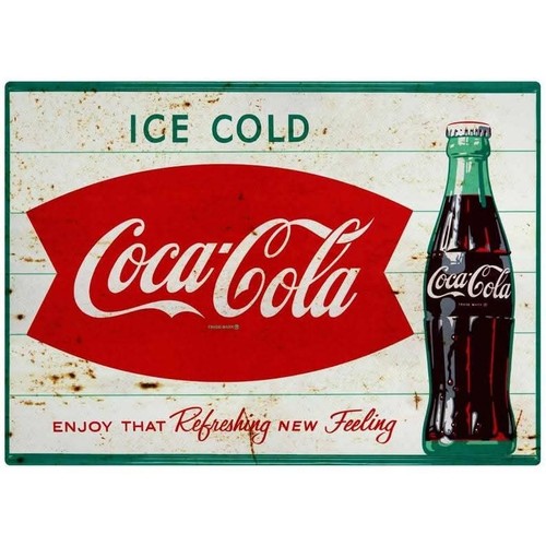 Coca cola fishtail logo wall - coca-cola,