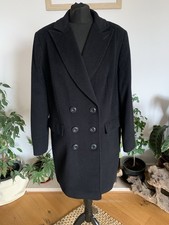 Windsmoor Paul Costelloe Black Wool Cashmere Blend Coat Jacket - Size UK 18