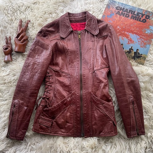 Vintage 1970s brown leather - brown,