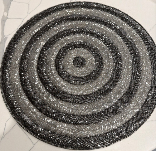 Grey silver christmas beaded - christmas,