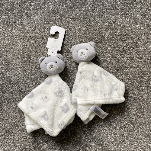 Two primark grey white teddy - white,