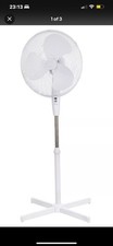 Stand Fan 16" White Electric Cooling Fan, 3-Speed, Floor-Standing, Pedestal