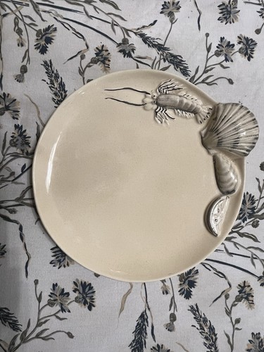 Ceramic embossed lobster shell - ceramic,