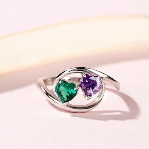 Green purple heart shape - green,
