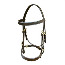 Leather In-Hand Horse/Pony Show Bridle Havana Brown - All sizes