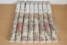 Wickes Wallpaper Vintage Floral Pattern 2001 Flowers x6 Rolls Job Lot 10m