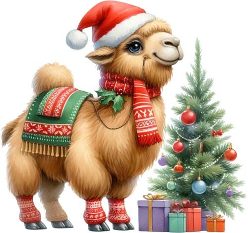 Christmas funny camel wall art - funny,