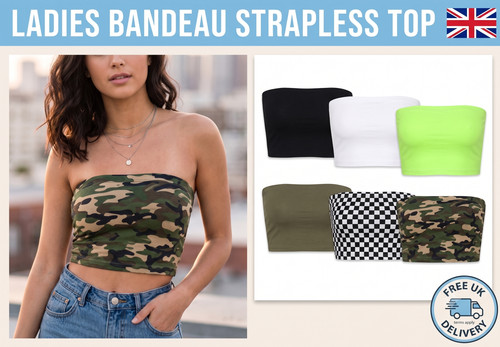 Womens strapless bandeau crop - womens,
