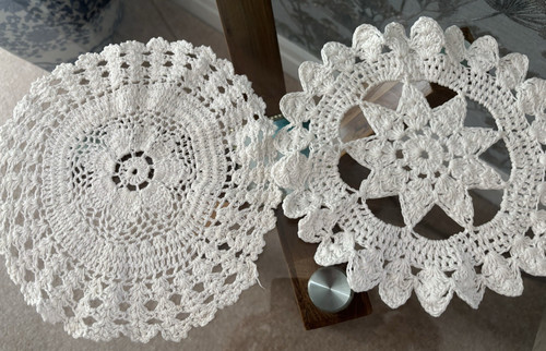 Vintage white cotton hand - vintage,