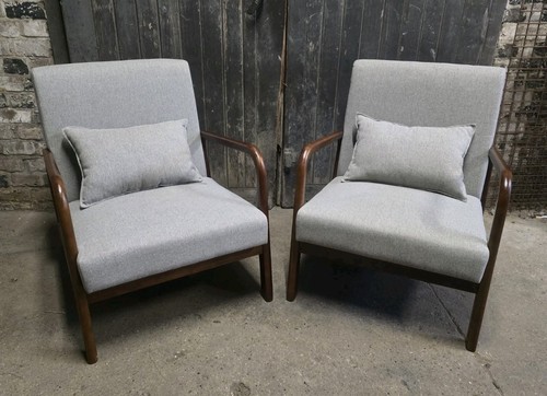 Pair grey mid century style - pair,