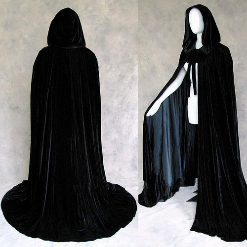 Velvet cloak hooded gothic - velvet,