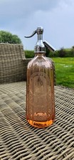 Rare Vintage Salmon Pink Soda Syphon Jack N Baldry Cambridge Very Good Condition