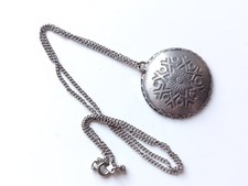  Buodd Tinn Pewter Pendant Necklace Retro Vintage Norwegian 