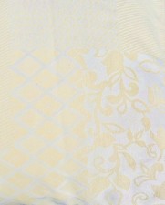 King Size Duvet Quilt Cover With 4 Cases, Damask Feel , Pale Yellow