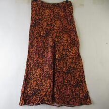  FARHI by Nicole Brown Orange Multi Abstract Pattern Long Skirt Women's UK S/10