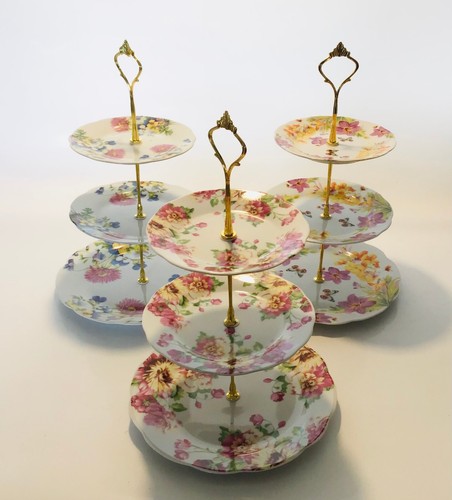 Tier ceramic vintage floral - ceramic,