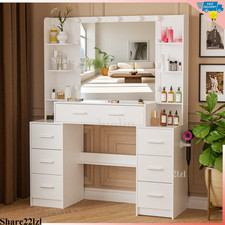 White Dressing Table Set LED
