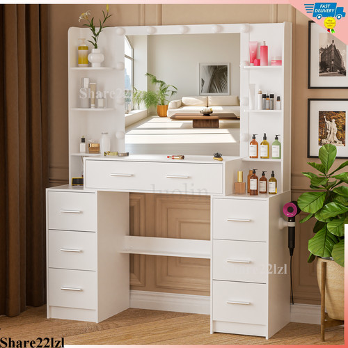 White dressing table - dressing, led