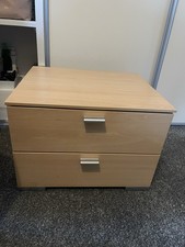 2x Beech Bedside Cabinet