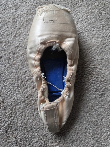 Pink satin ballet pointe shoe - ballet,