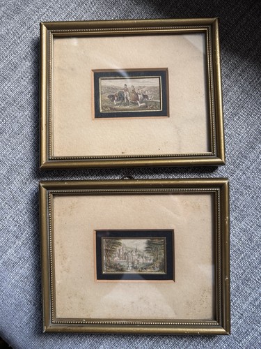 Pair antique victorian baxter - pair,