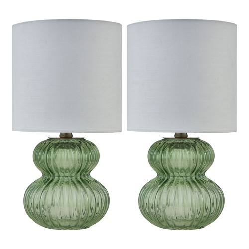 Modern set green ribbed - set, of