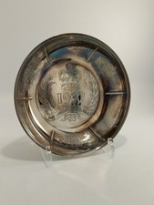 Queen Elizabeth II Silver Plated Brass Commemorative Silver Jubilee 1977 Dish